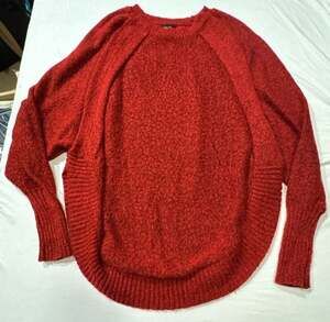 N#564 rue21 Red Marled Oversized Batwing Pullover Sweater